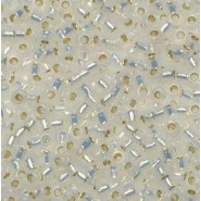 Miyuki rocailles Perlen 11/0 - Gilt lined white opal 11-551